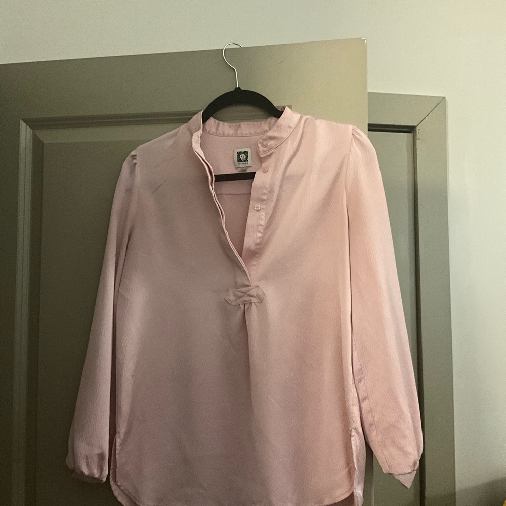 Anne Klein Pink Button Up Blouse